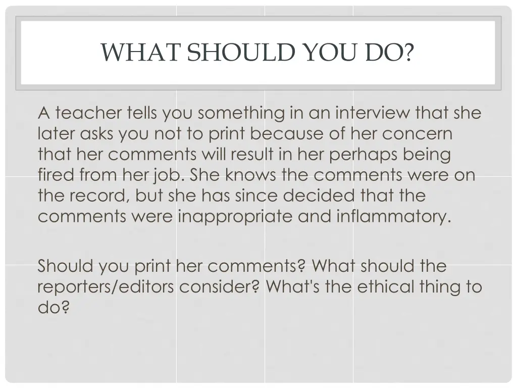 what should you do 4