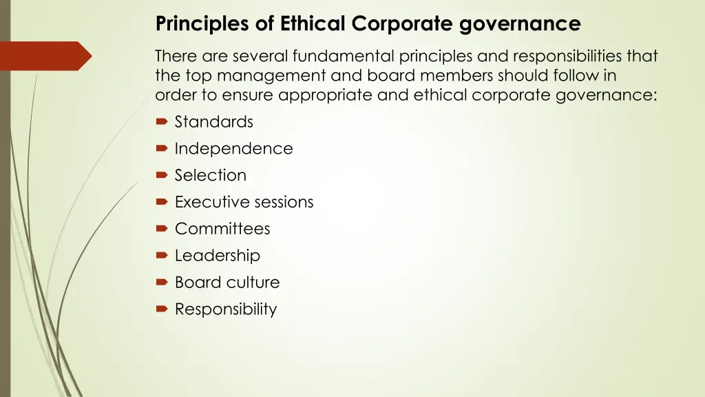 principles of ethical corporate governance