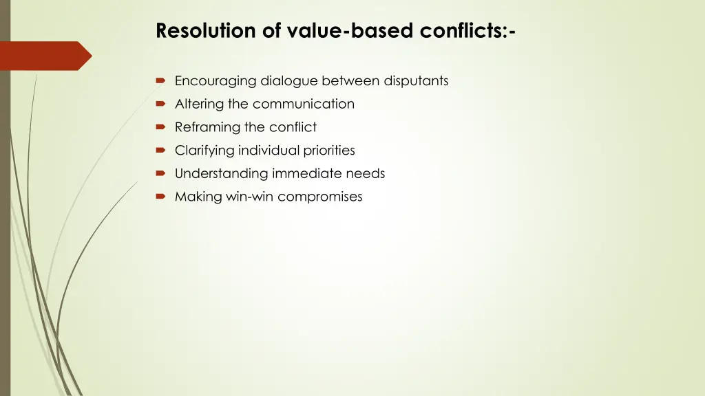 resolution of value based conflicts