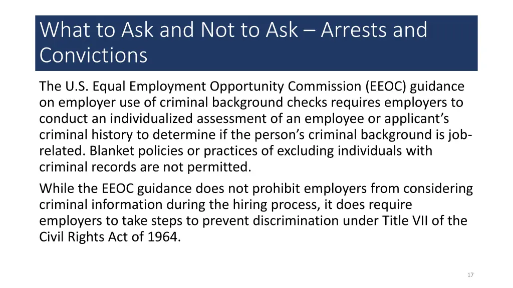 what to ask and not to ask arrests and convictions 1