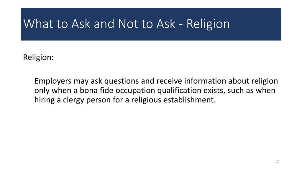 what to ask and not to ask religion