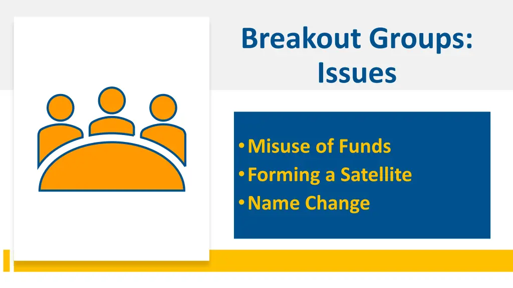 breakout groups issues