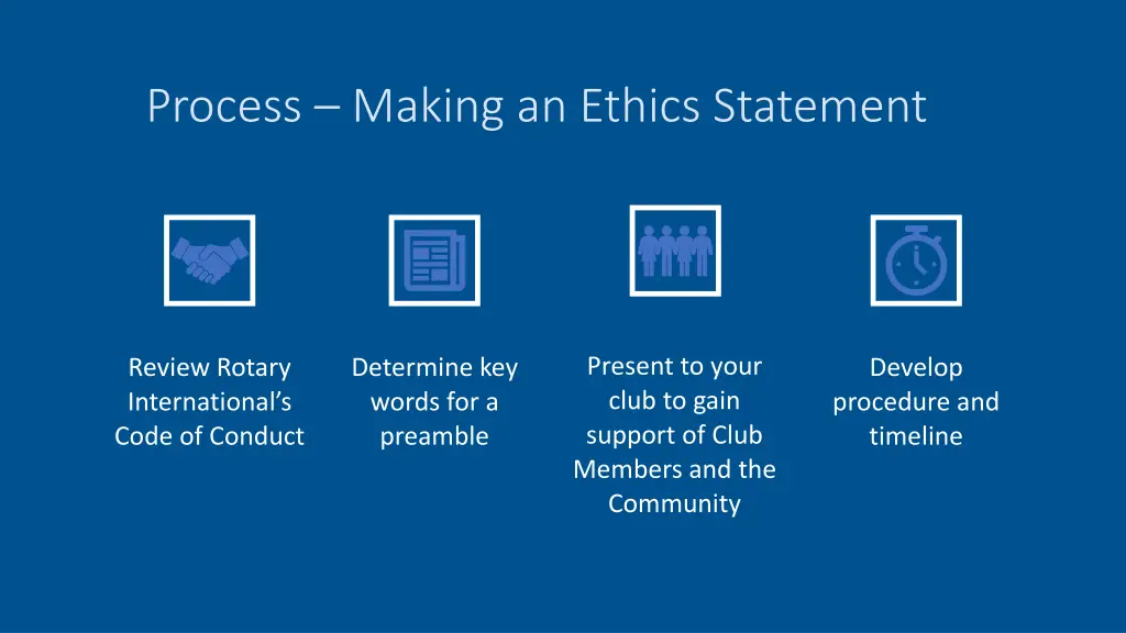 process making an ethics statement