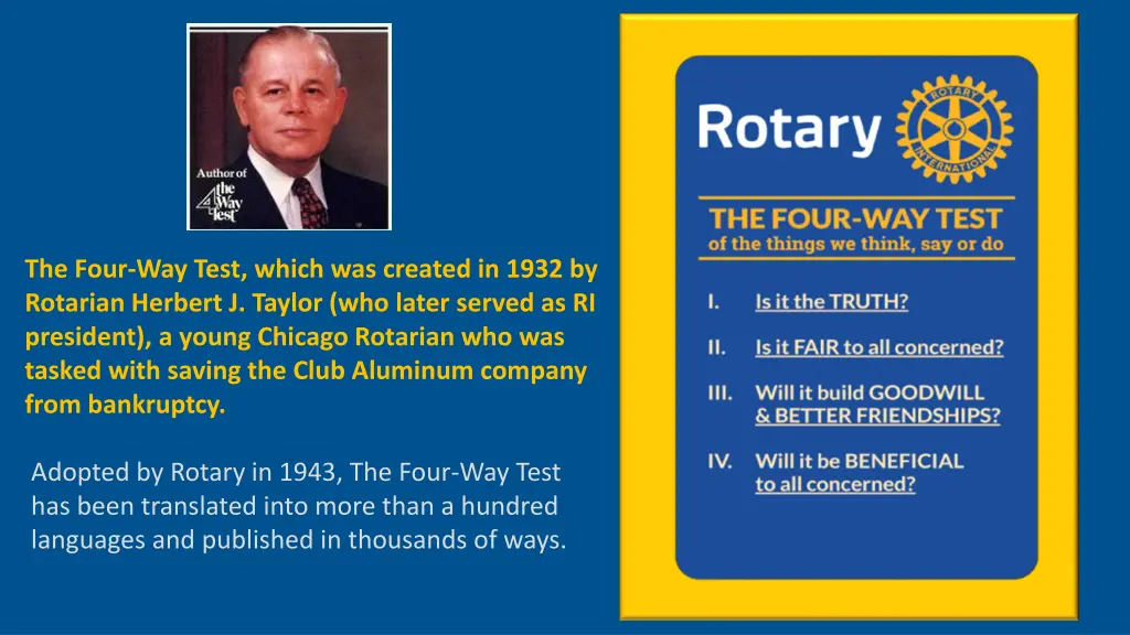 the four way test which was created in 1932