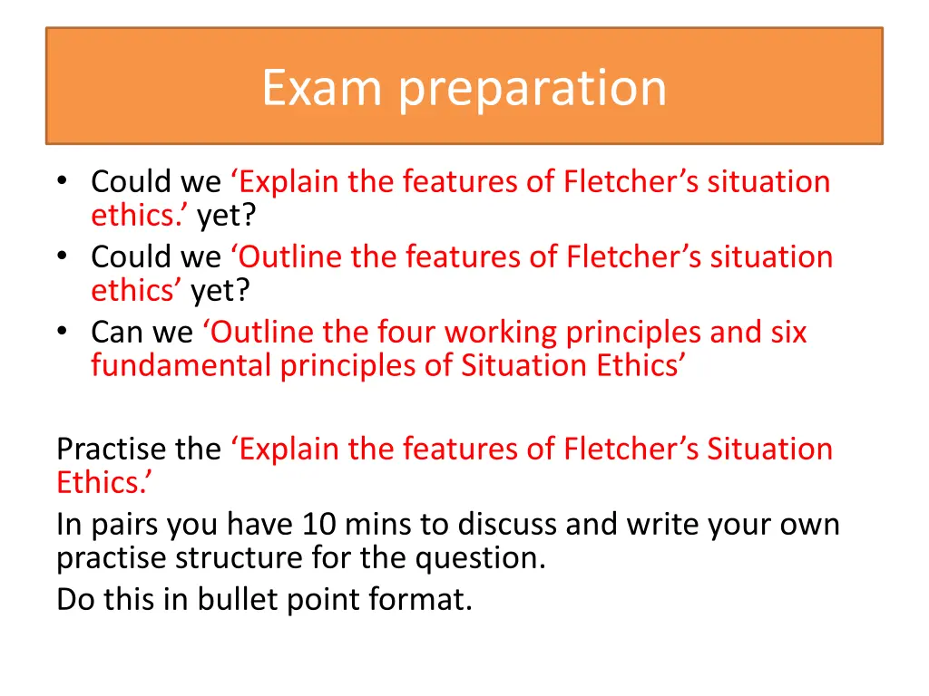 exam preparation