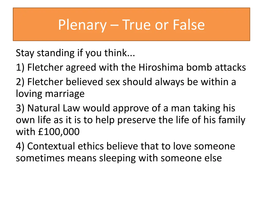 plenary true or false