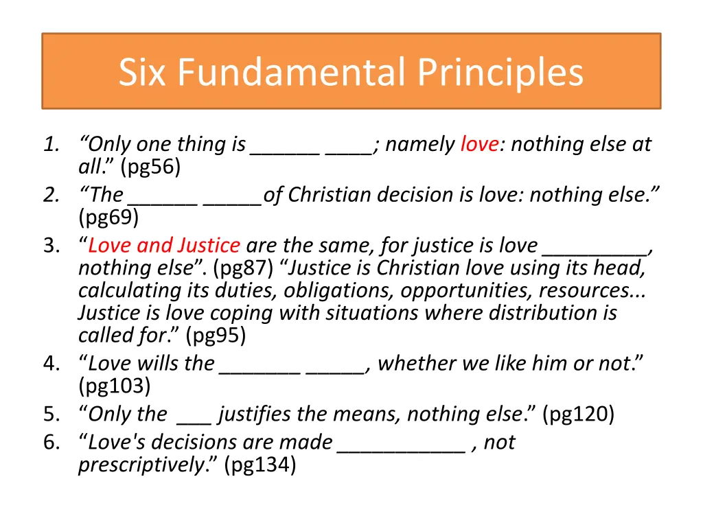 six fundamental principles