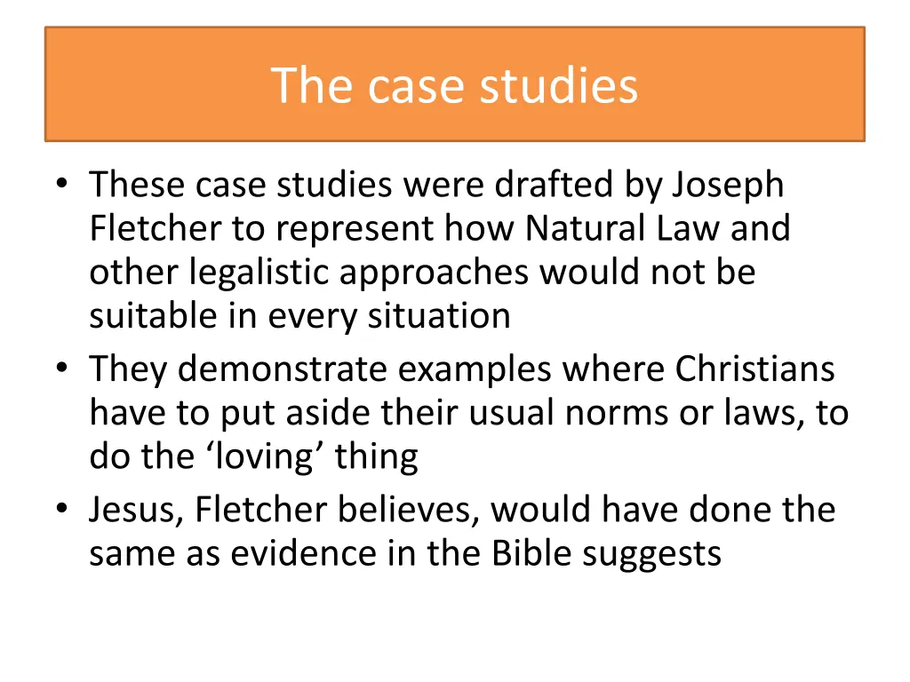 the case studies