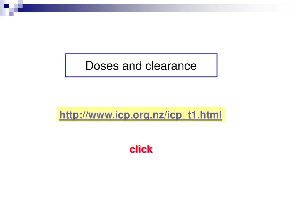doses and clearance