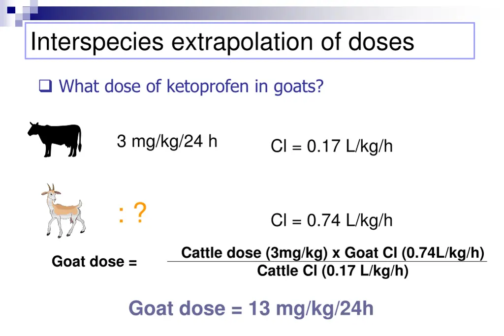 interspecies extrapolation of doses 1
