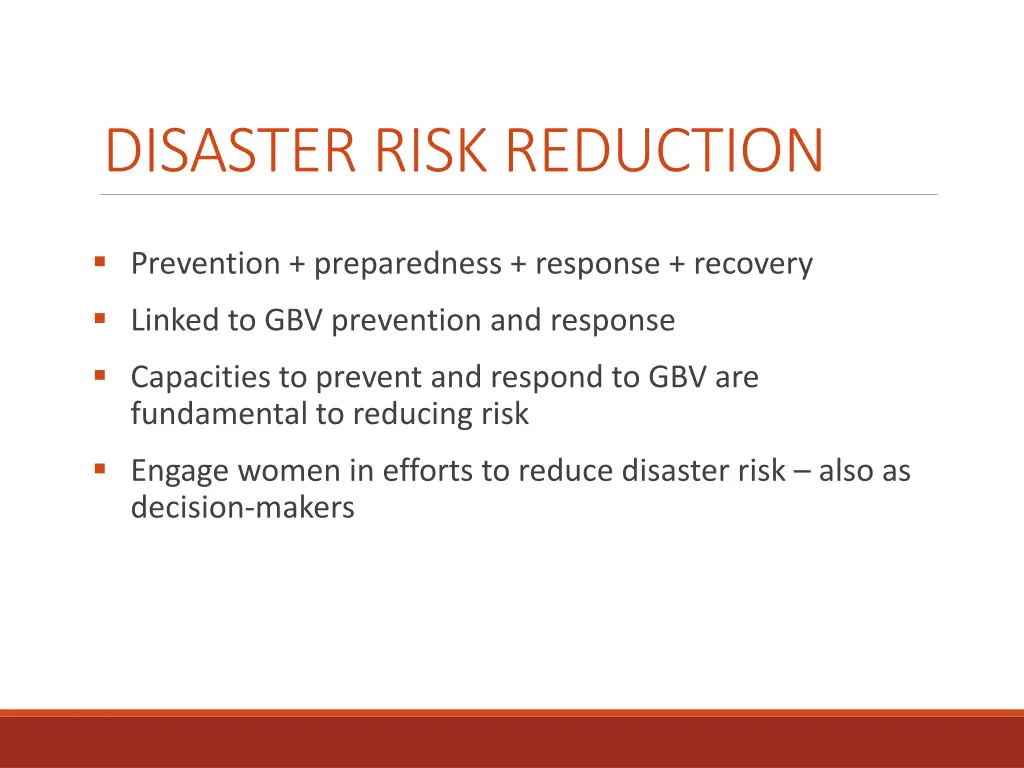 disaster risk reduction
