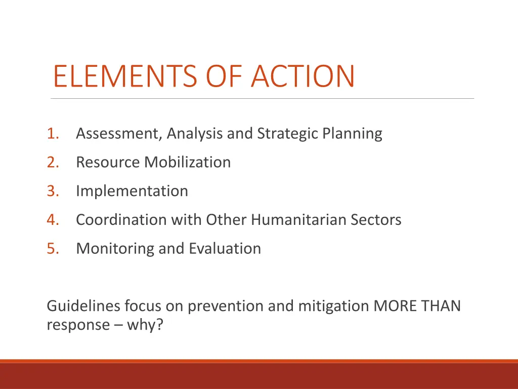 elements of action