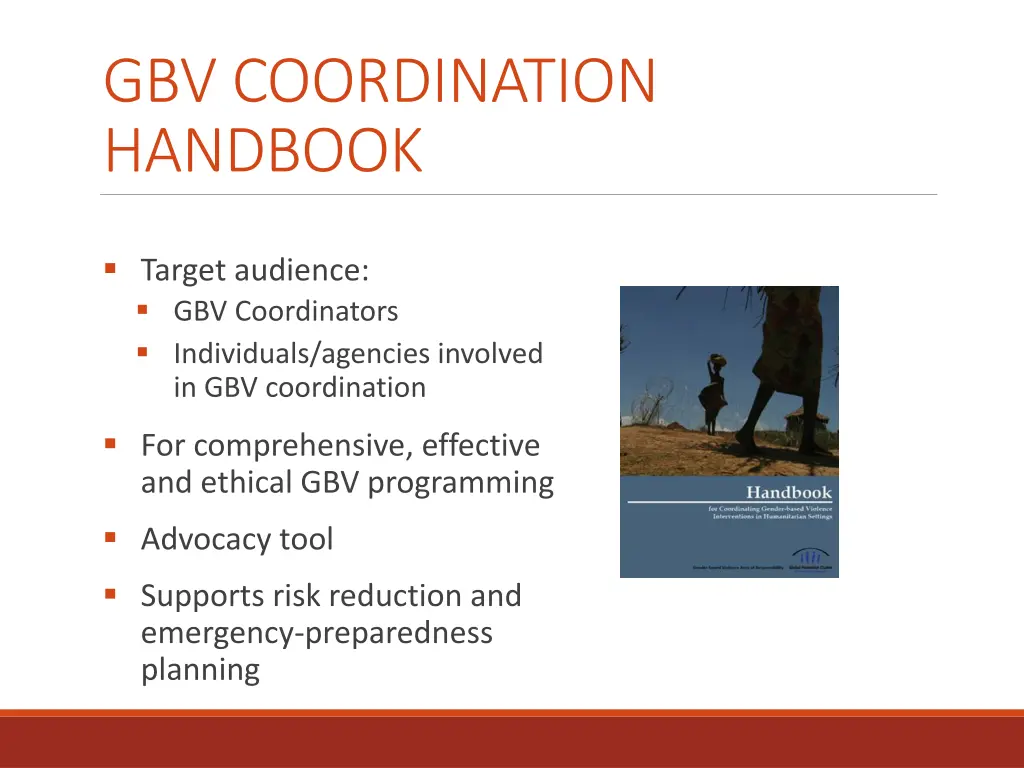 gbv coordination handbook
