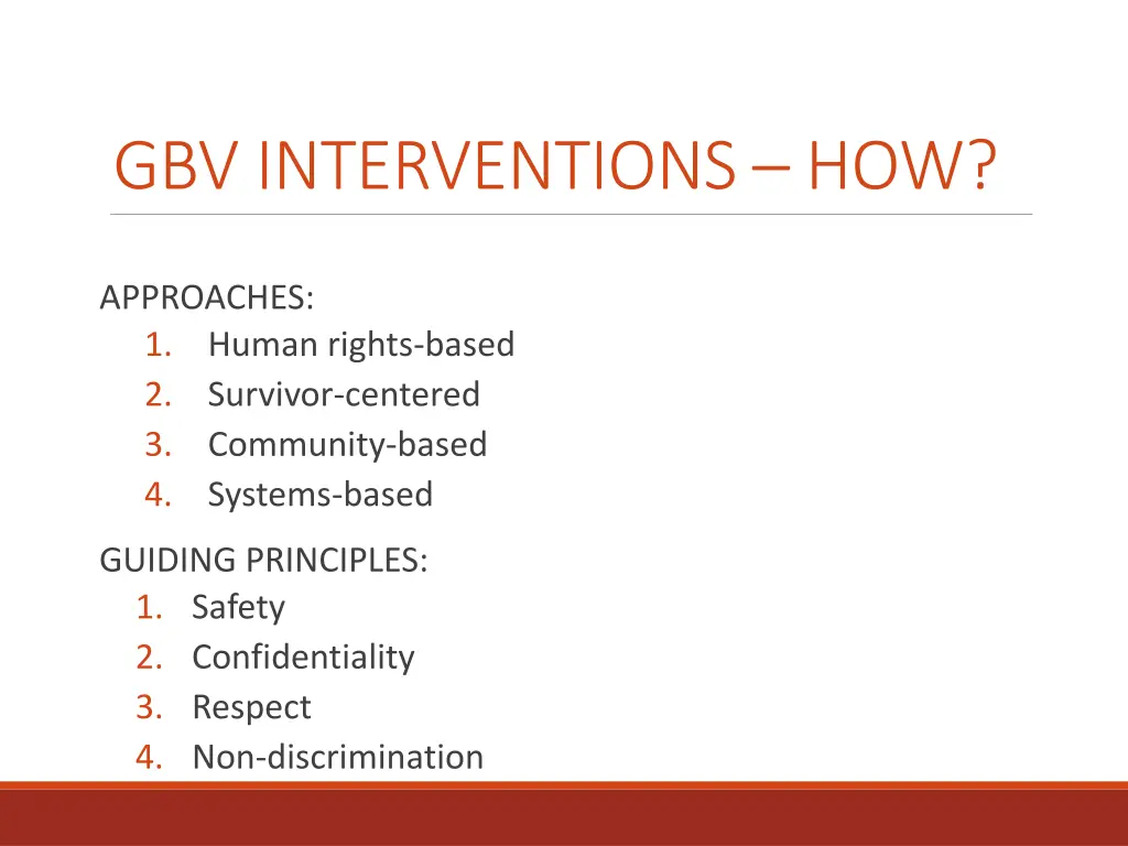 gbv interventions how