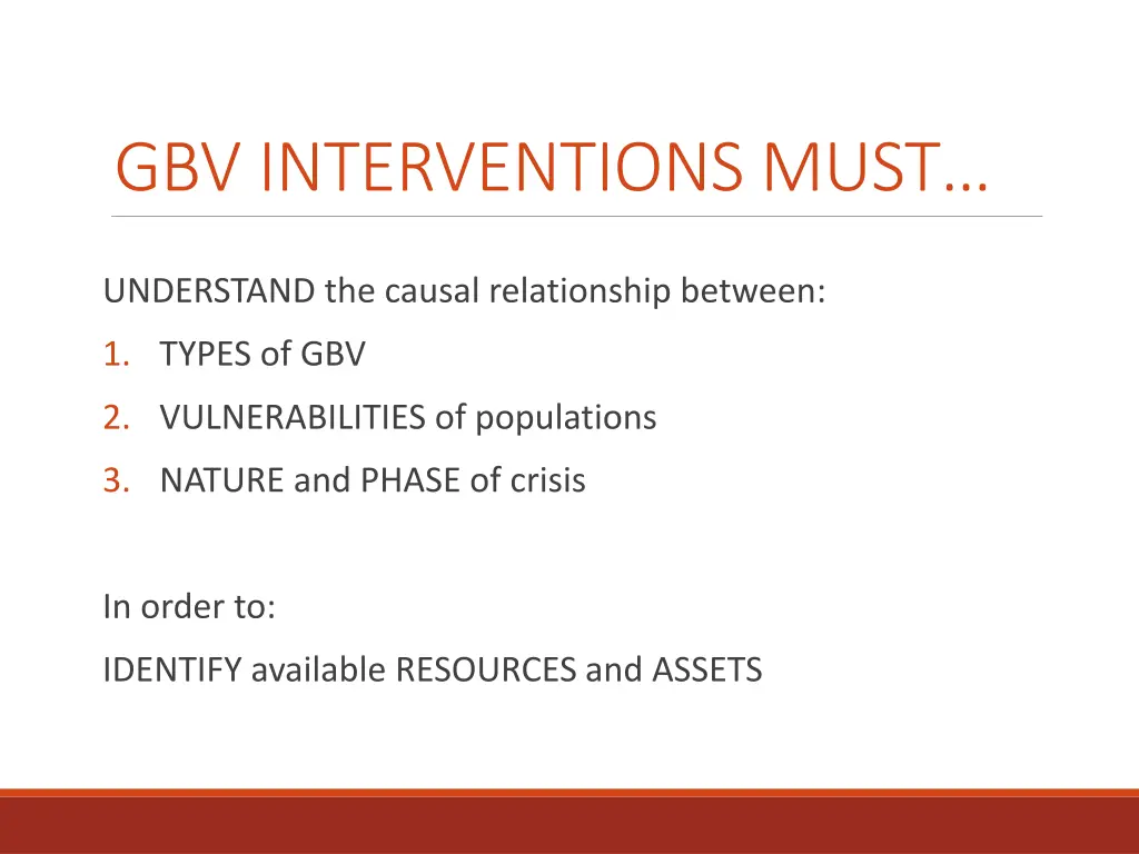 gbv interventions must