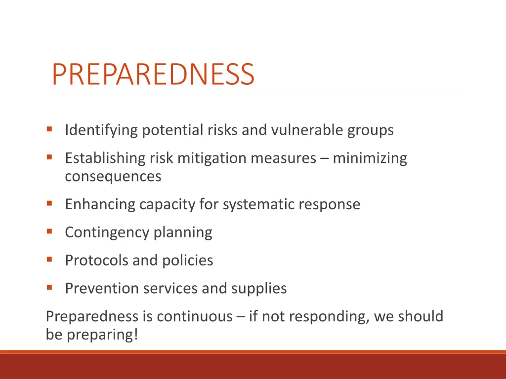 preparedness