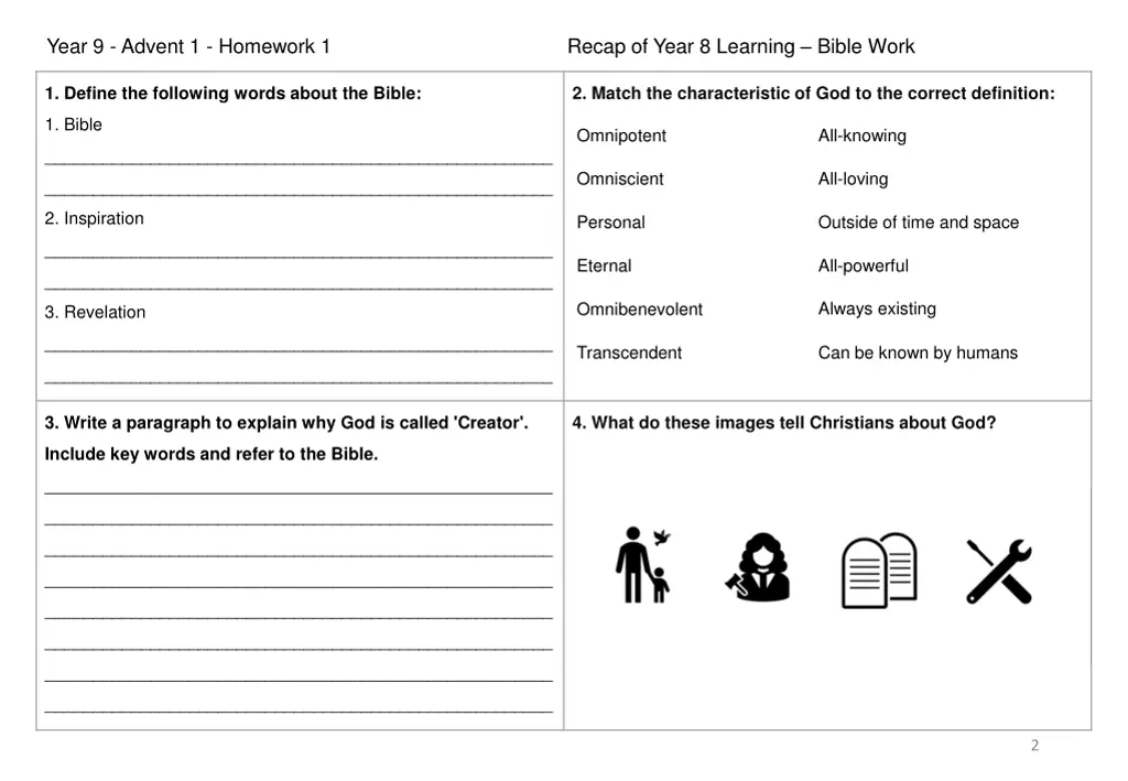 year 9 advent 1 homework 1