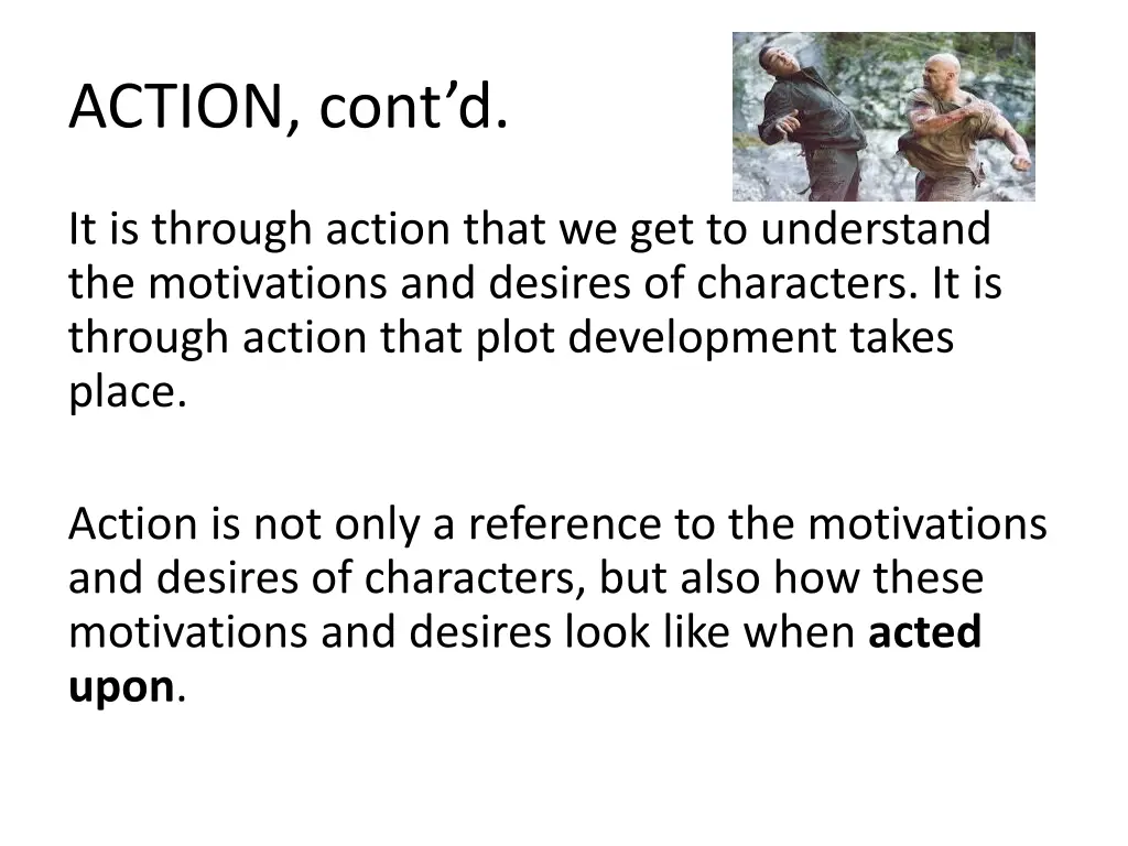 action cont d