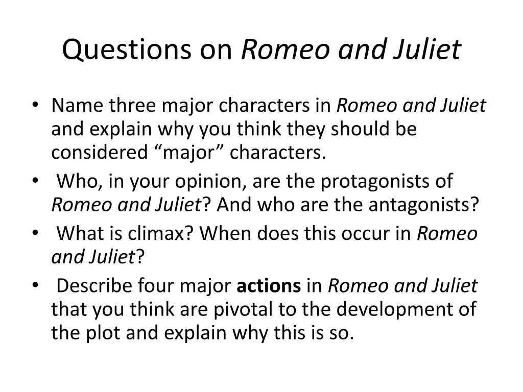 questions on romeo and juliet