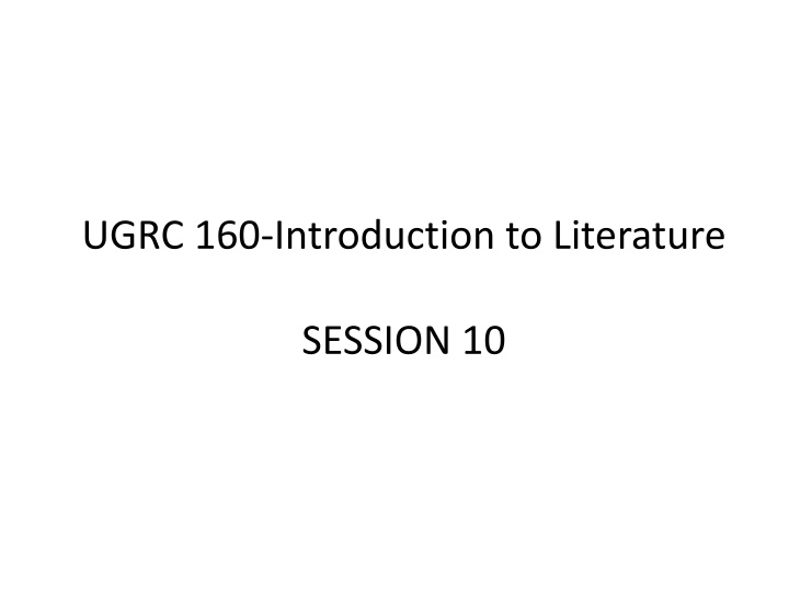 ugrc 160 introduction to literature