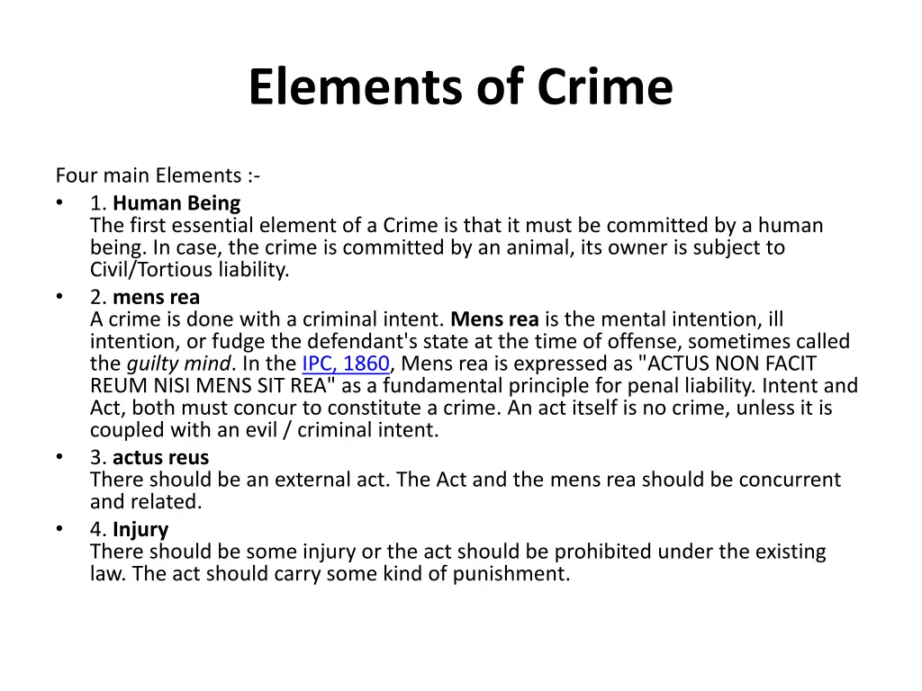 elements of crime
