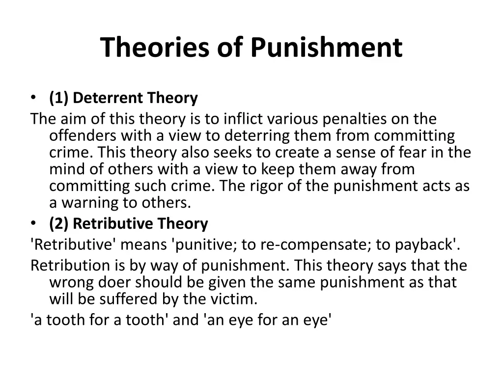 theories of punishment