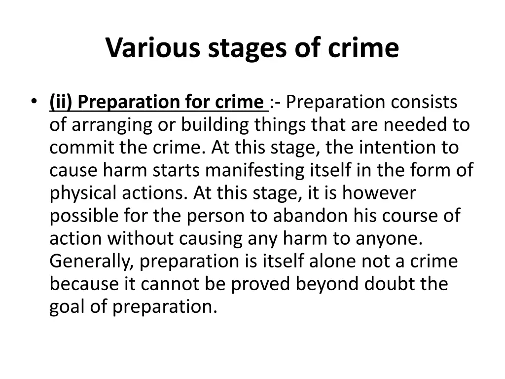 various stages of crime 1