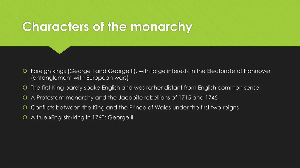 characters of the monarchy