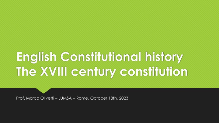 english constitutional history the xviii century