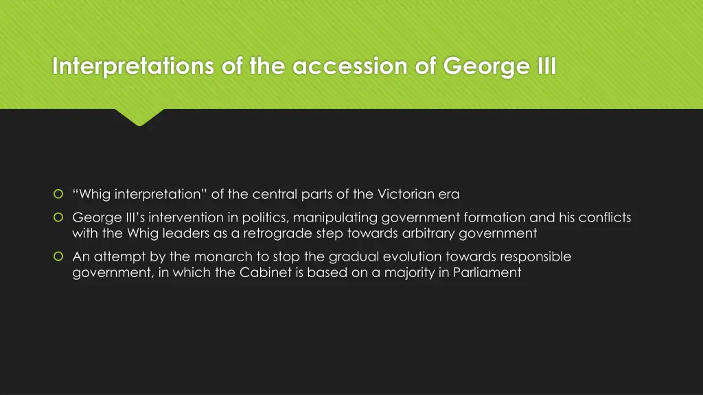 interpretations of the accession of george iii 1