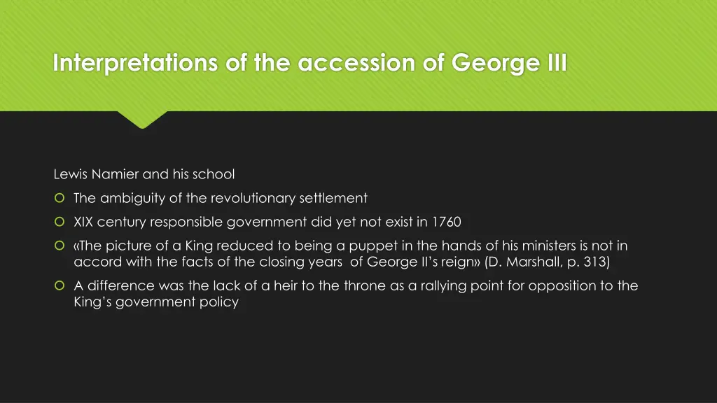 interpretations of the accession of george iii 2