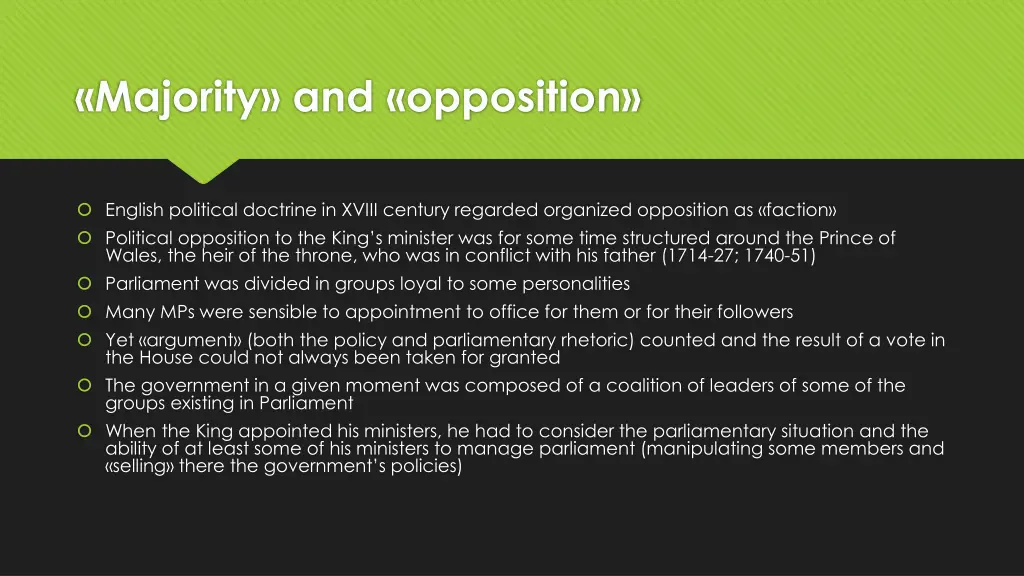 majority and opposition