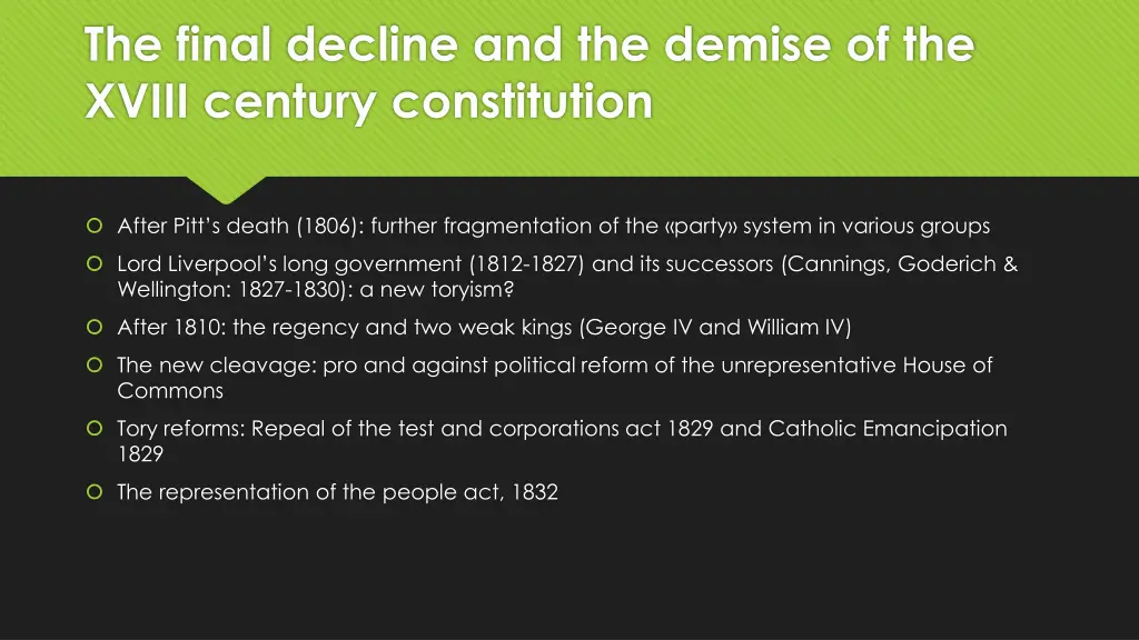 the final decline and the demise of the xviii