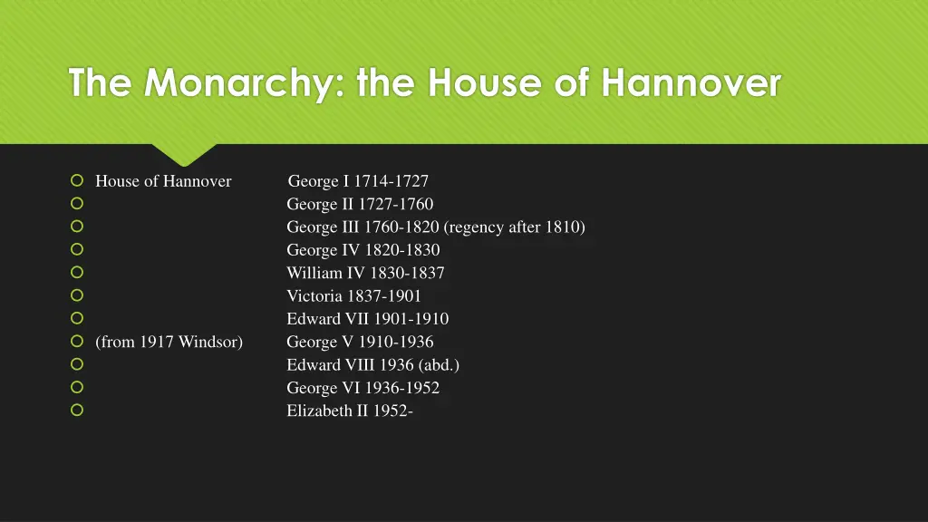 the monarchy the house of hannover