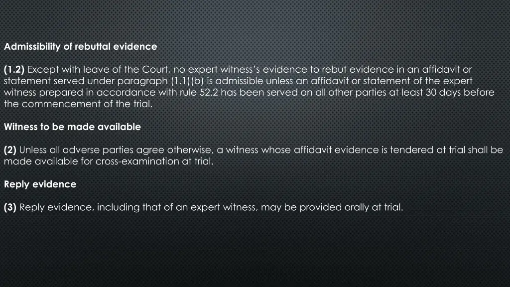 admissibility of rebuttal evidence
