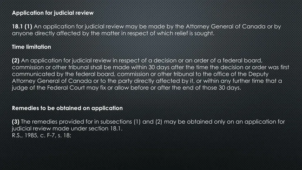 application for judicial review