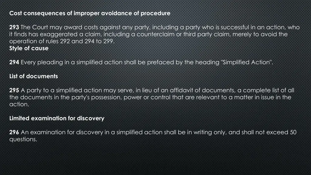 cost consequences of improper avoidance