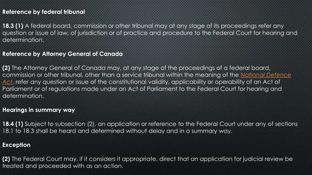 reference by federal tribunal