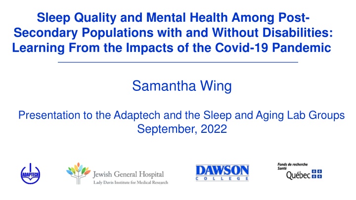 sleep quality and mental health among post
