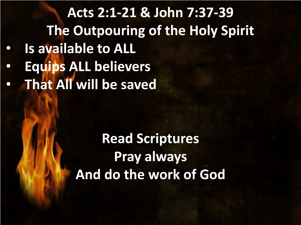 acts 2 1 21 john 7 37 39 the outpouring 24