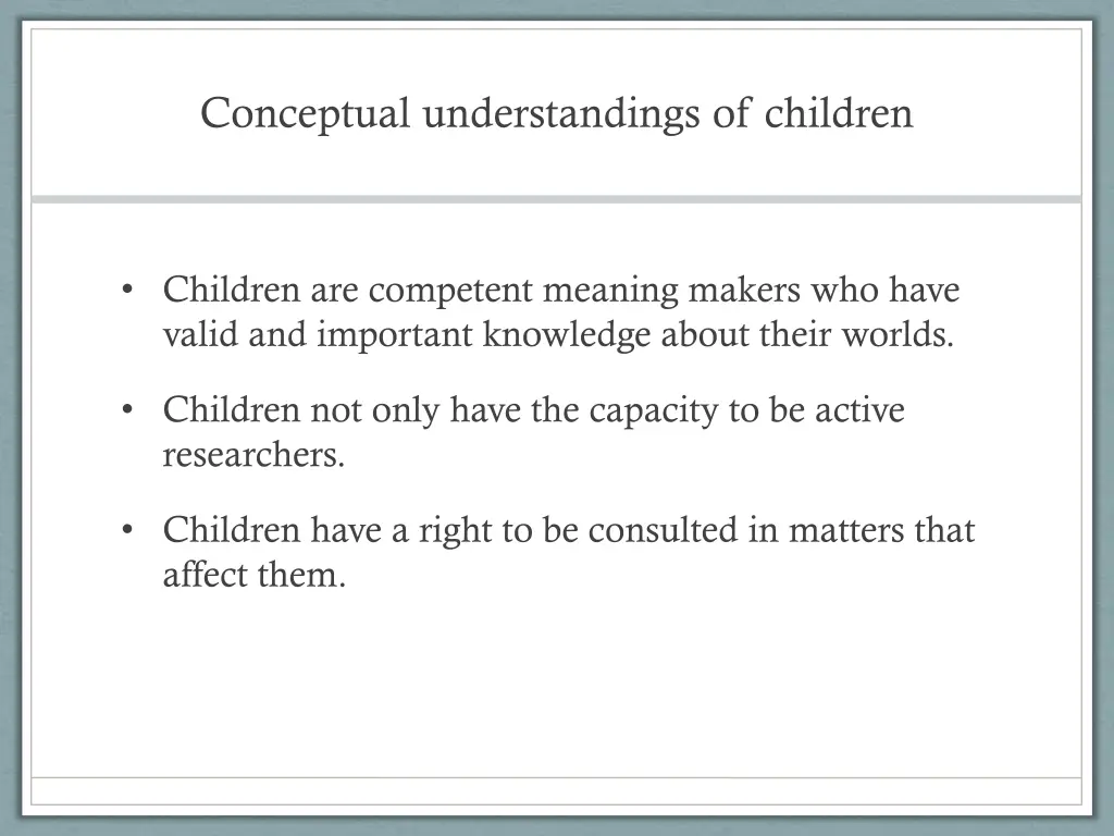 conceptual understandings of children