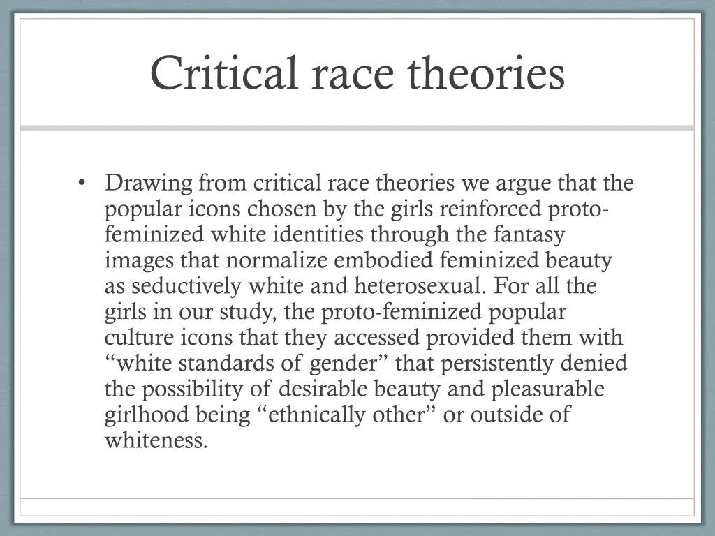 critical race theories