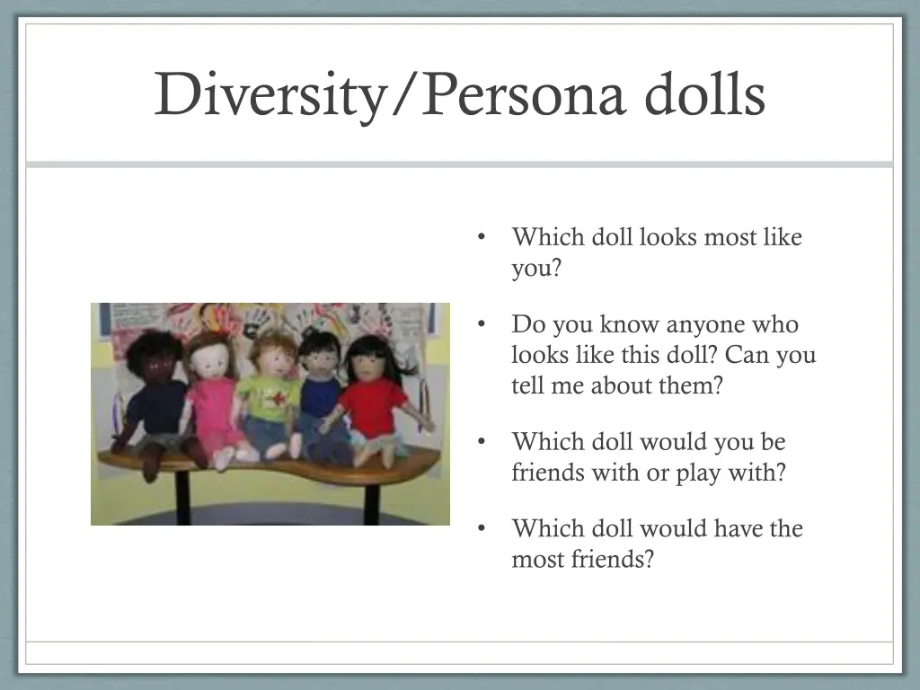 diversity persona dolls