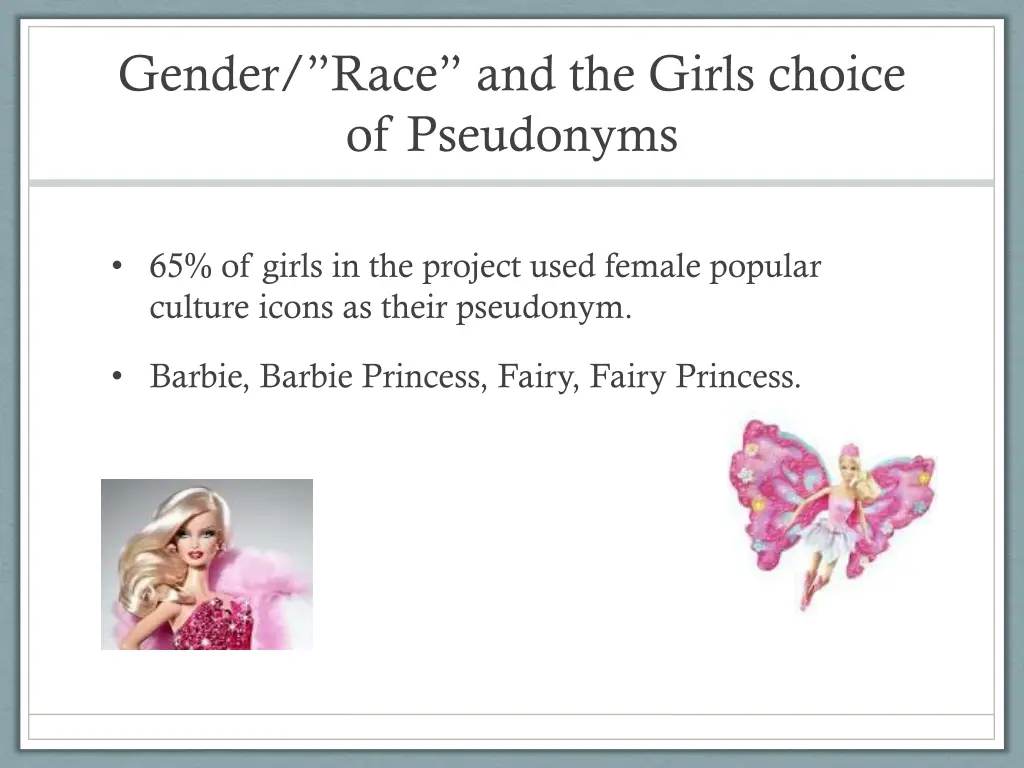 gender race and the girls choice of pseudonyms