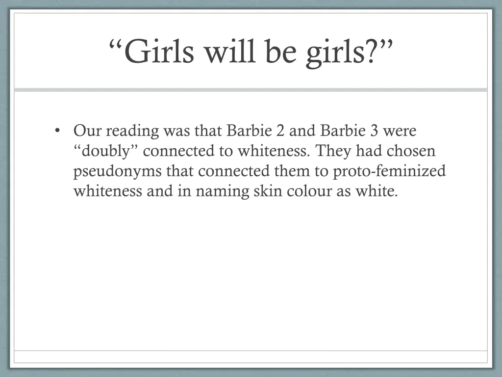 girls will be girls