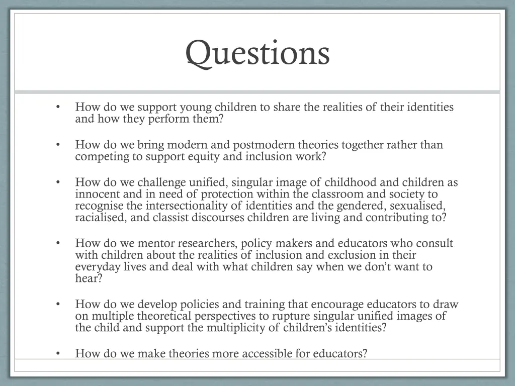 questions