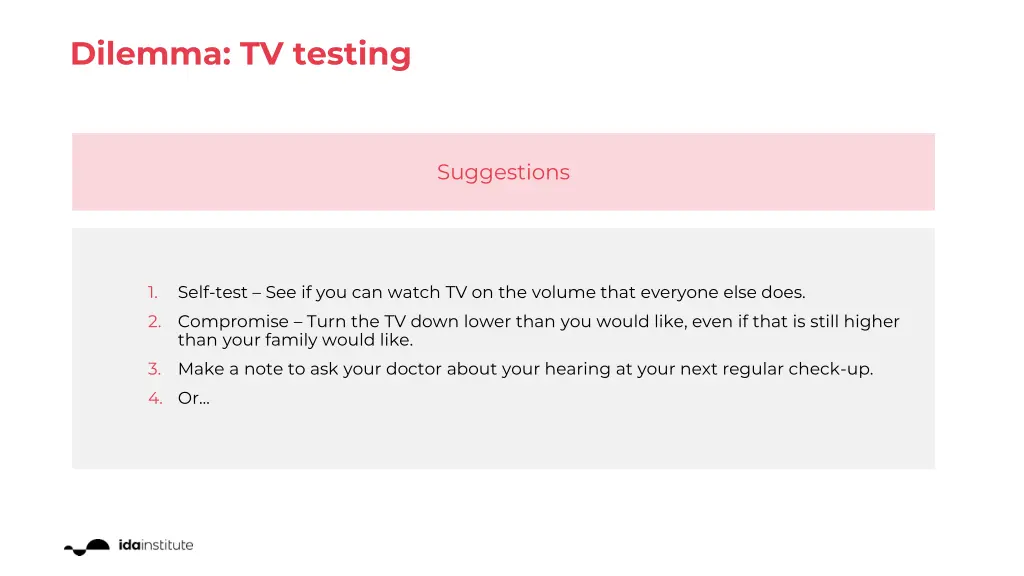 dilemma tv testing 2