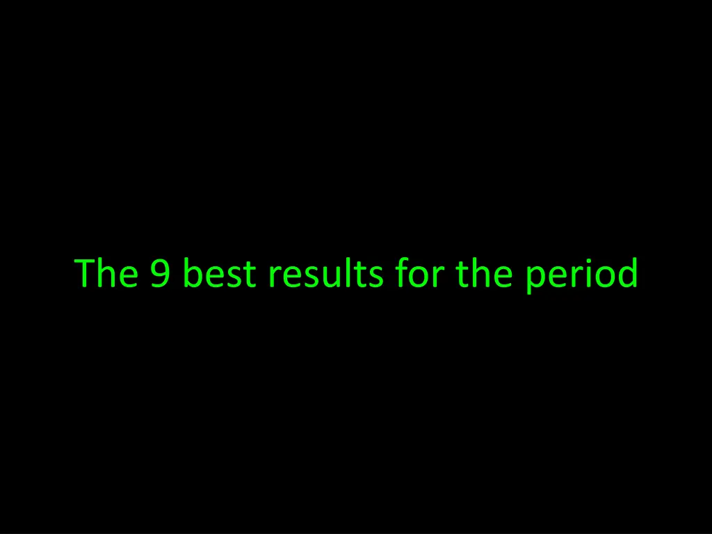 the 9 best results for the period
