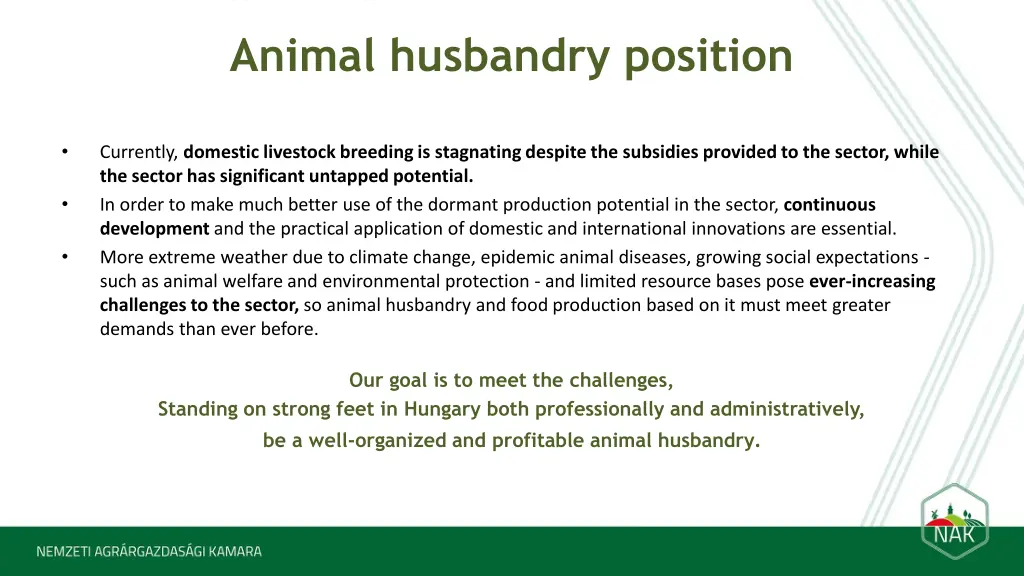 animal husbandry position 1