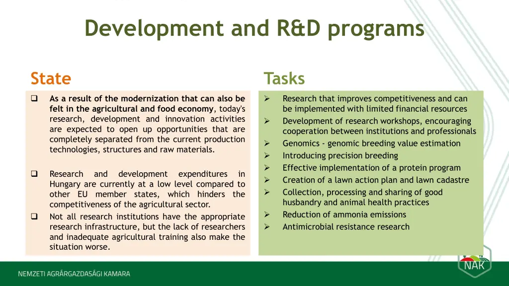 development and r d programs